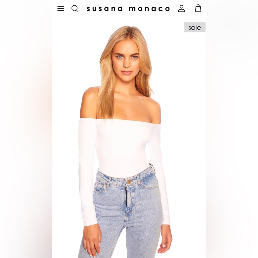 Susana Monaco cream off the shoulder top. Size M